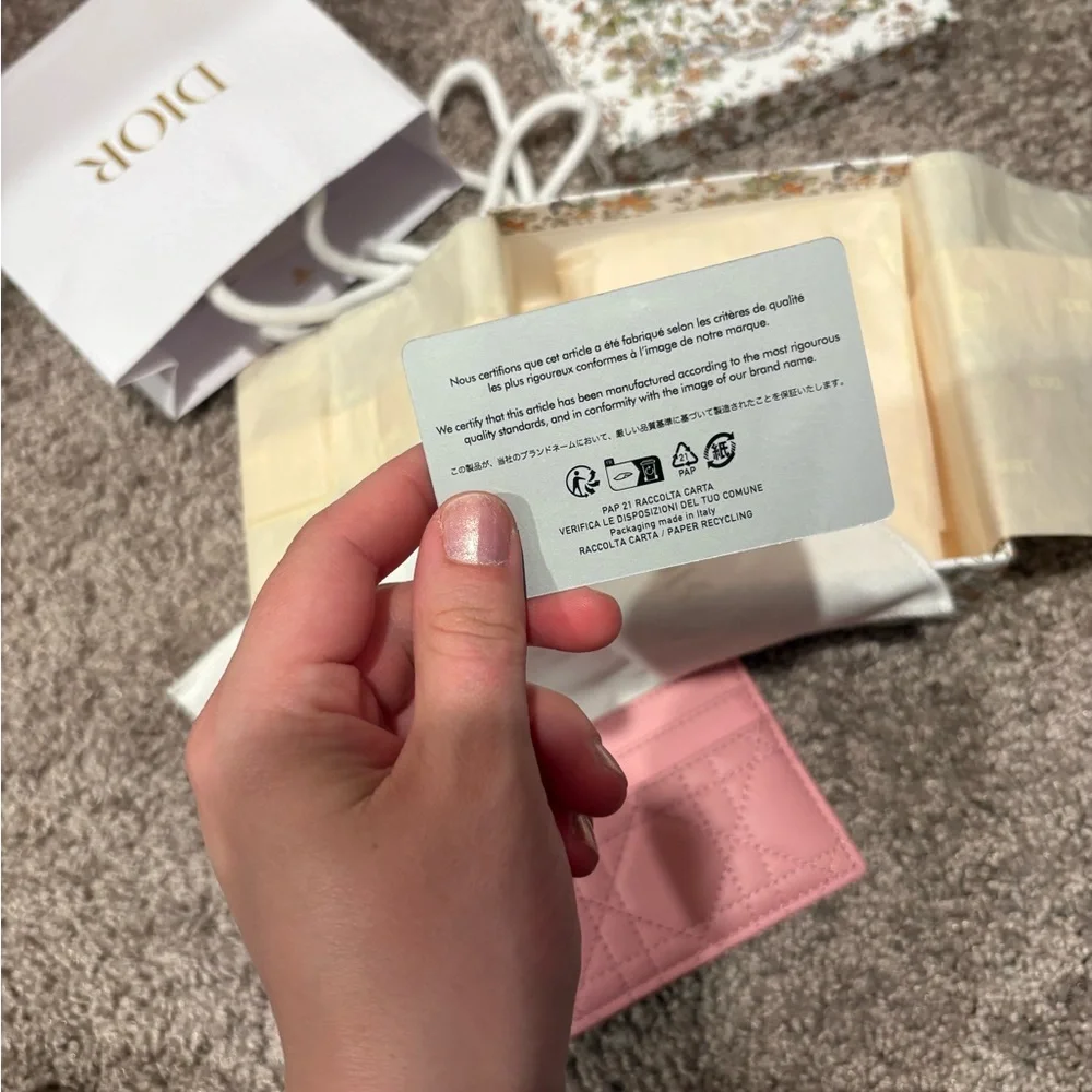Dior Blush Pink Quilted Card Holder
